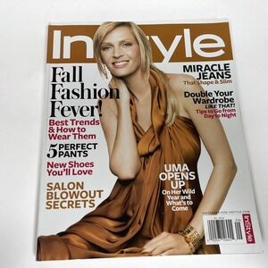 In Style Magazine September 2008 Uma Thurman Jeans Shoes Wardrobe